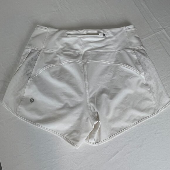 Lululemon White Real Quick Shorts Perforated Run Train Women’s W7ANVS Size 6 - Picture 7 of 12